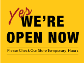 Yes We are open